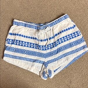Aerie High Waist Blue and White Women's Shorts